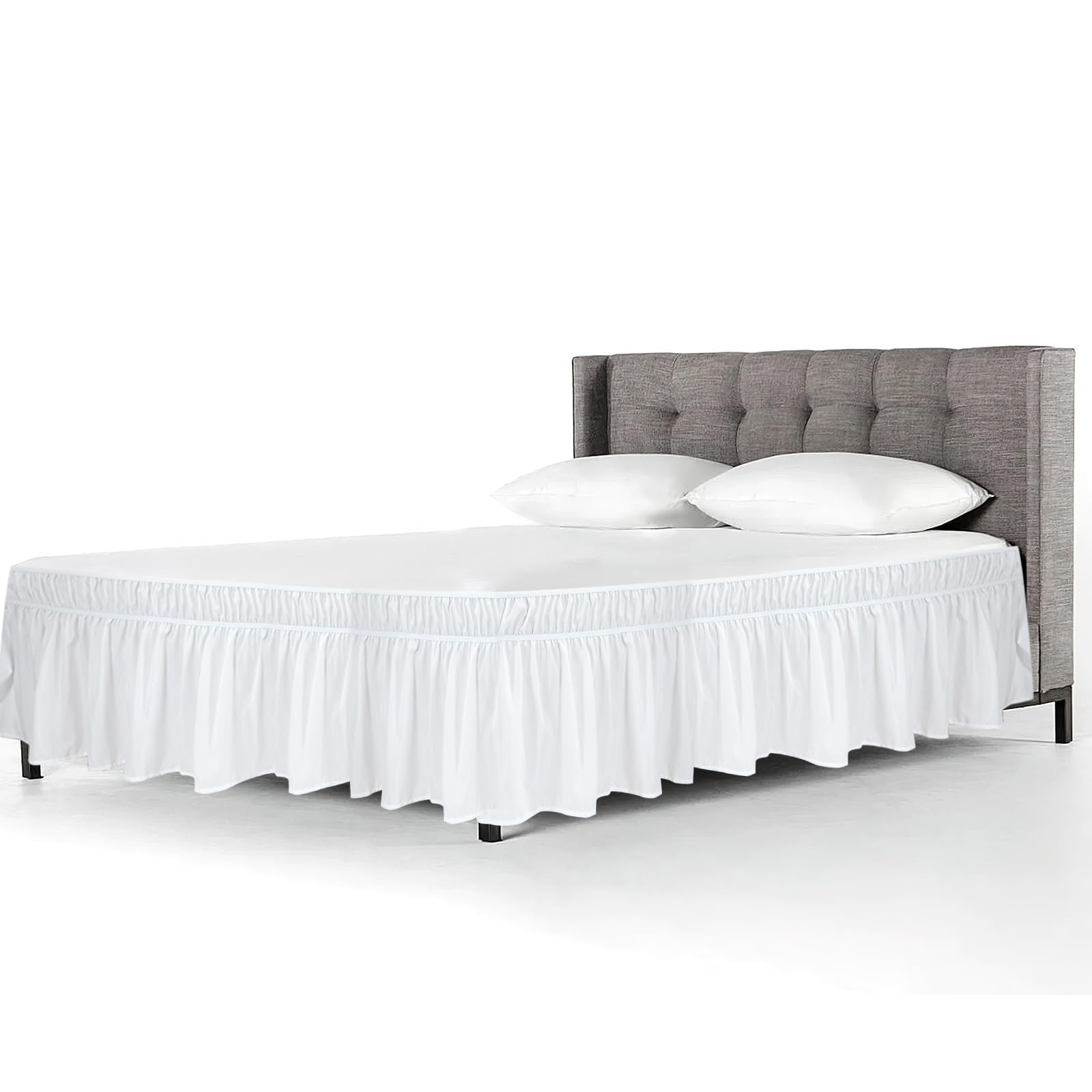 Bettrock Rüschen Solid White 150x200cm für Hochbetten Elastic Wrap  
Bettrock Rüschen Elastic Band Weiße Wäsche 150x200c