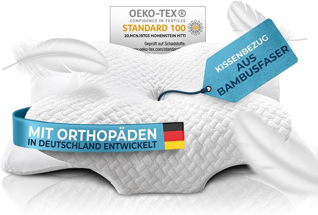 Glückstoff® Orthopädischer Kissenbezug mit Kühl- und Wärmeeffekt | Weich & Kuschelig | Ersatzbezug Version: Ergo OEKO-TE